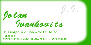jolan ivankovits business card