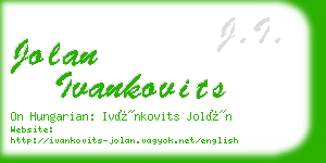 jolan ivankovits business card
